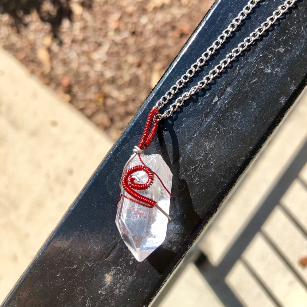 Clear Quartz Point Handmade Pendant